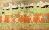 Henry Darger - At Jennie Richee...not liking wind, they hasten nudely, c. 1950